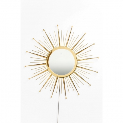 Зеркало KARE DESIGN с подсветкой Sunburst золотого цвета стиль современный