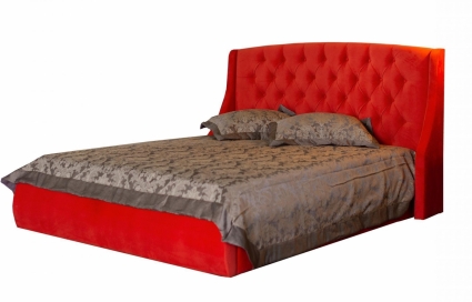 Кровать LASKA Family Stefani 180х200 с подъемным механизмом и матрасом оранжевого цвета, с изголовьем, с ящиком для хранения