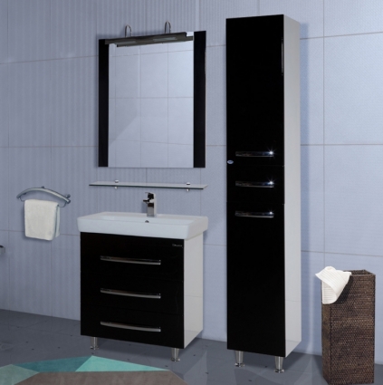 Мебель для ванной Bellezza Рокко 60 черная глянцевая, напольная