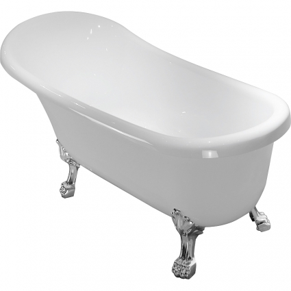 Cerutti Spa Акриловая ванна CeruttiSpa Vico 170x75 CT7762 Белая отдельностоящая,  в стиле ретро