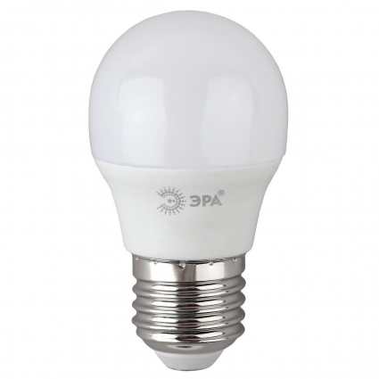 Лампа светодиодная ЭРА E27 8W 2700K матовая LED P45-8W-827-E27 R Б0053028 цвет белый, мощность 6 Вт
