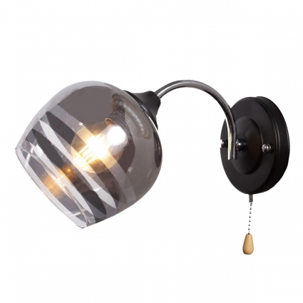 Бра IMEX MD.0889-1-W BK+CH в стиле модерн, цвет дымчатый, мощность 60 Вт