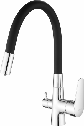 Смеситель для кухни ESKO Coral CL 03 B хром, черный, однорычажный