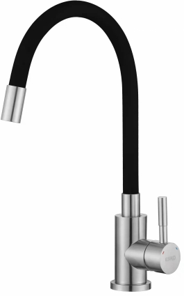 Смеситель для кухни ESKO Snake K44 B хром, черный, однорычажный, длина излива 23 см