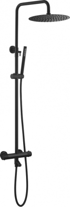Душевая стойка Boheme Uno 468-T-B Black цвет черный, штанга 150 см, шланг металлический 150 см