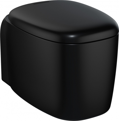 Унитаз подвесной VitrA Plural 7830B483-0075 матовый черный овальный, 36x54.5 см