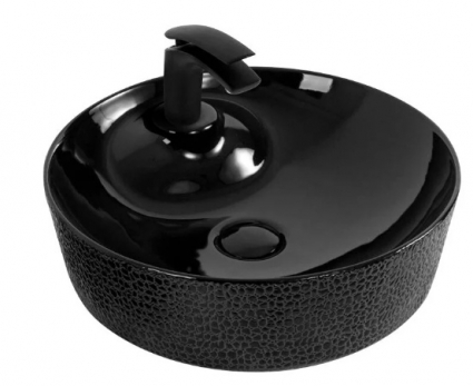 Накладная раковина Gid D1306h004 44х44 черная круглая, цвет черный