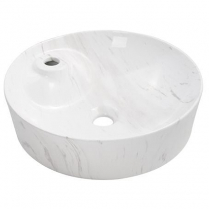 Накладная раковина Gid D1306h012 45х45 под камень круглая, цвет белый