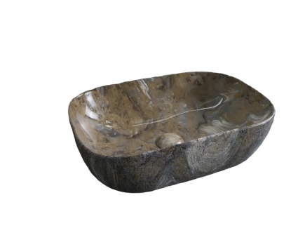 Накладная раковина Gid Mnc333T 46х32.5 под камень прямоугольная, цвет коричневый
