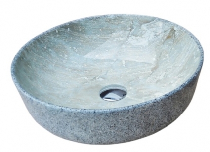 Накладная раковина Gid Mnc498 41.5х41.5 под камень круглая, цвет серый