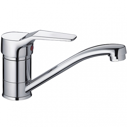Смеситель для кухни Haiba HB4563, хром, однорычажный, высота излива 7.3 см, длина излива 13.9 см