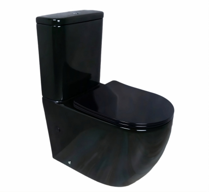 Напольный унитаз Gid Tr2177BL микролифт черный, овальный, 36x62 см