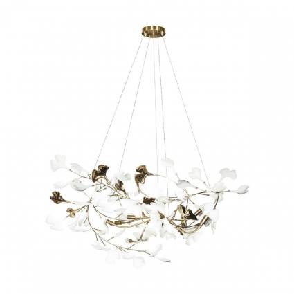 Подвесная люстра Loft IT Fleur 10125/8 в стиле арт-деко, цвет белый, мощность 320 Вт