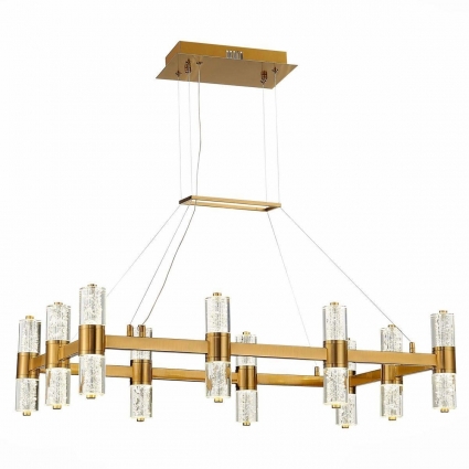 Подвесная светодиодная люстра ST Luce Gemina SL6007.203.20 в стиле модерн, цвет латунь