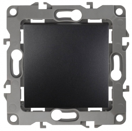 Кнопка ЭРА 12 10AX 250V антрацит 12-1111-05 Б0047834 в стиле модерн