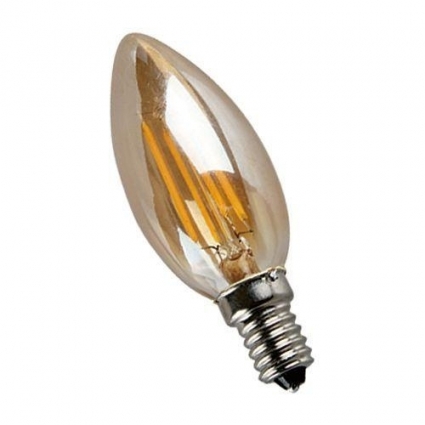 Лампа светодиодная филаментная Elvan E14 5W 3000K золотая E14-5W-3000K-GD-candle цвет золотой