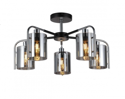 Потолочная люстра Escada Elegant 671/5P Chrome в стиле модерн, цвет дымчатый