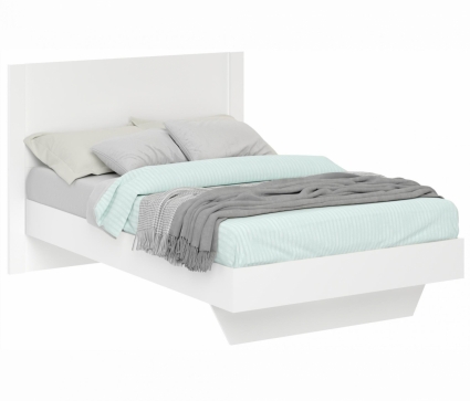 Кровать LASKA Family Берта 140х200 белого цвета с матрасом Promo b Cocos, с изголовьем, без ящиков