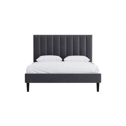 Кровать KARE DESIGN Beauty Queen 180х200 серого цвета с изголовьем, без ящиков