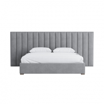 Кровать с подъемным механизмом KARE DESIGN Maxwell 180х200 серого цвета, с изголовьем, с ящиком для хранения