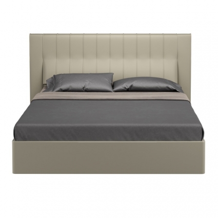 Кровать MOD INTERIORS Vigo 160х200 серо-бежевого цвета с подъемным механизмом, с изголовьем, с ящиком для хранения