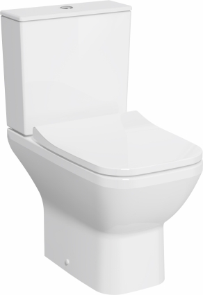 Унитаз-компакт VitrA Integra Square Open-Back 9833B003-7205 с микролифтом, белый, прямоугольный, 40x62 см