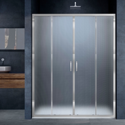 Душевая дверь в нишу Vincea Alpha VDS-3AL2180MT 180 см, стекло текстурное, хром, раздвижная