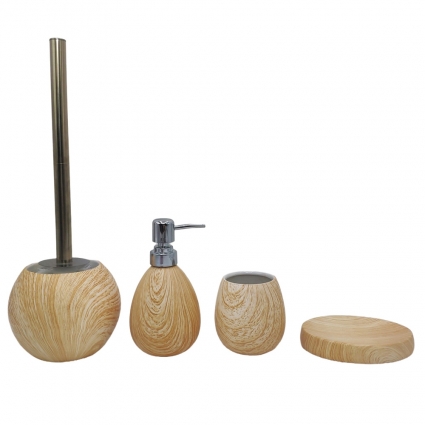 Набор аксессуаров для ванной Gid Wood 50 под дерево в современном стиле