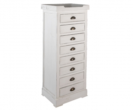 Комод To4rooms из дерева белого цвета с ящиками, для белья