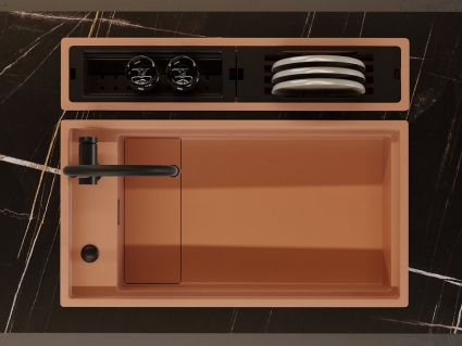 Мойка кухонная Omoikiri Kinaru 86-U/I-CN canyon матовая, прямоугольная, 86x46 см