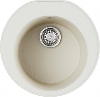 Мойка кухонная Omoikiri Miya 50R-WH белая матовая, круглая, 50.5x49 см