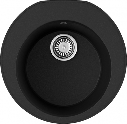 Мойка кухонная Omoikiri Miya 50R-BL чёрная матовая, круглая, 50.5x49 см