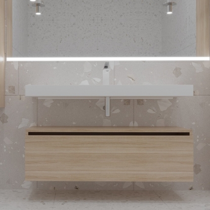 Тумба Armadi Art Flat Valessi Uno-S 120 light oak подвесная, с ящиками