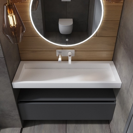 Тумба Armadi Art Flat Valessi Uno-S 120 антрацит матовый подвесная, с ящиками