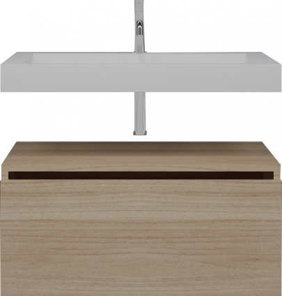 Тумба с раковиной Armadi Art Flat 80 подвесная, light oak, матовая
