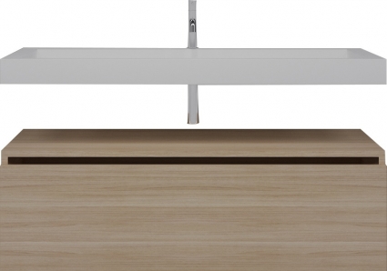 Тумба с раковиной Armadi Art Flat 120 подвесная, light oak, матовая