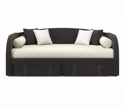 Кровать MYROOM Family Elda 90х200 темно-коричневого цвета с ортопедическим основанием, с мягким изголовьем, с 2-мя ящиками
