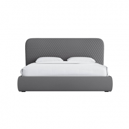 Кровать KARE DESIGN с ящиком и подъемным механизмом Honey 160х200 серого цвета, с изголовьем