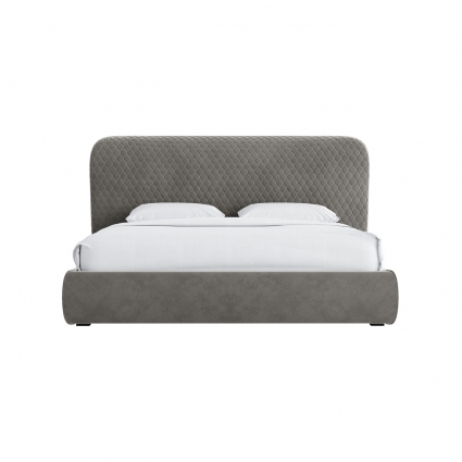 Кровать KARE DESIGN с ящиком и подъемным механизмом Honey 160х200 серого цвета, с изголовьем