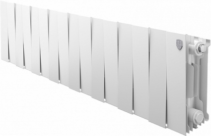 Радиатор биметаллический Royal Thermo Piano Forte 200 bianco traffico, 16 секций, на площадь 18 кв.м., белый, 128x10x28 см
