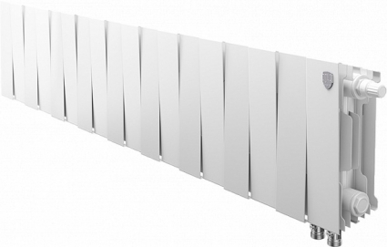 Радиатор биметаллический Royal Thermo Piano Forte 200 VDR bianco traffico, 18 секций, на площадь 21 кв.м., белый, 144x10x28 см