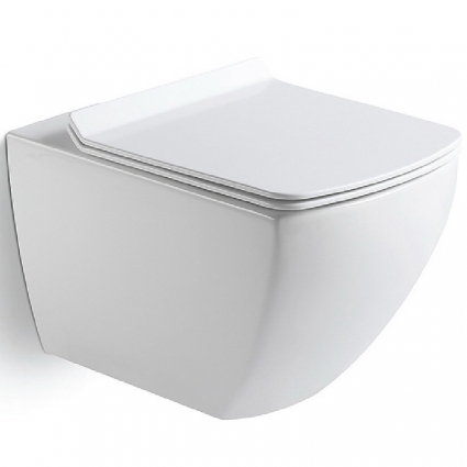 Подвесной унитаз Black&White W-726 микролифт белый, прямоугольный, 35x52 см