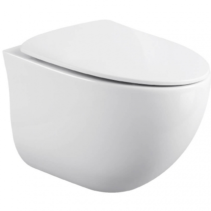 Подвесной унитаз Black&White W-751 микролифт белый, овальный, 37x53.5 см