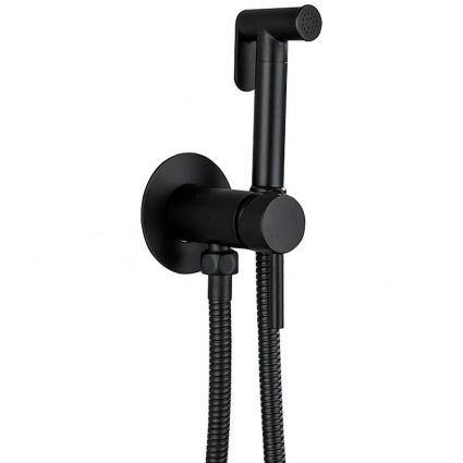 Гигиенический душ со смесителем Haiba HB5511-7, черный в современном стиле