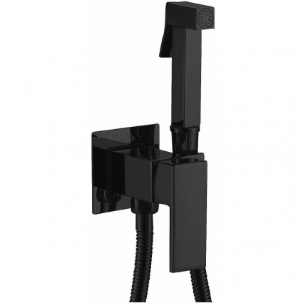 Гигиенический душ со смесителем Haiba HB5512-7, черный в современном стиле