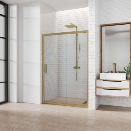 Душевая дверь Creto Ideale 180х200, 127-WTW-180-200-CLN-6BR, раздвижная, стекло прозрачное