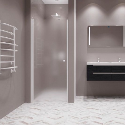 Душевая дверь Creto Luna 70х200, 125-WTW-70-200-MAT-6WHT, распашная, стекло матовое