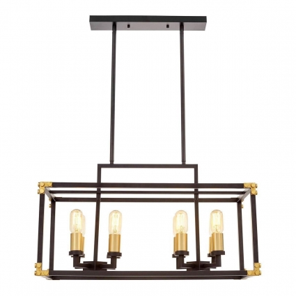 Подвесная люстра Lumina Deco Waldorf LDP 1140-8 BK+MD в стиле лофт, цвет черный