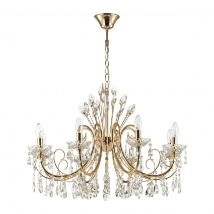 Подвесная люстра Odeon Light Versia 4977/8 в классическом стиле, цвет золотой