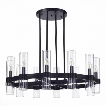 Подвесная люстра ST Luce American House SL1237.403.12 цвет черный, мощность 180 Вт